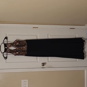 Long Black dress with gold shimmers